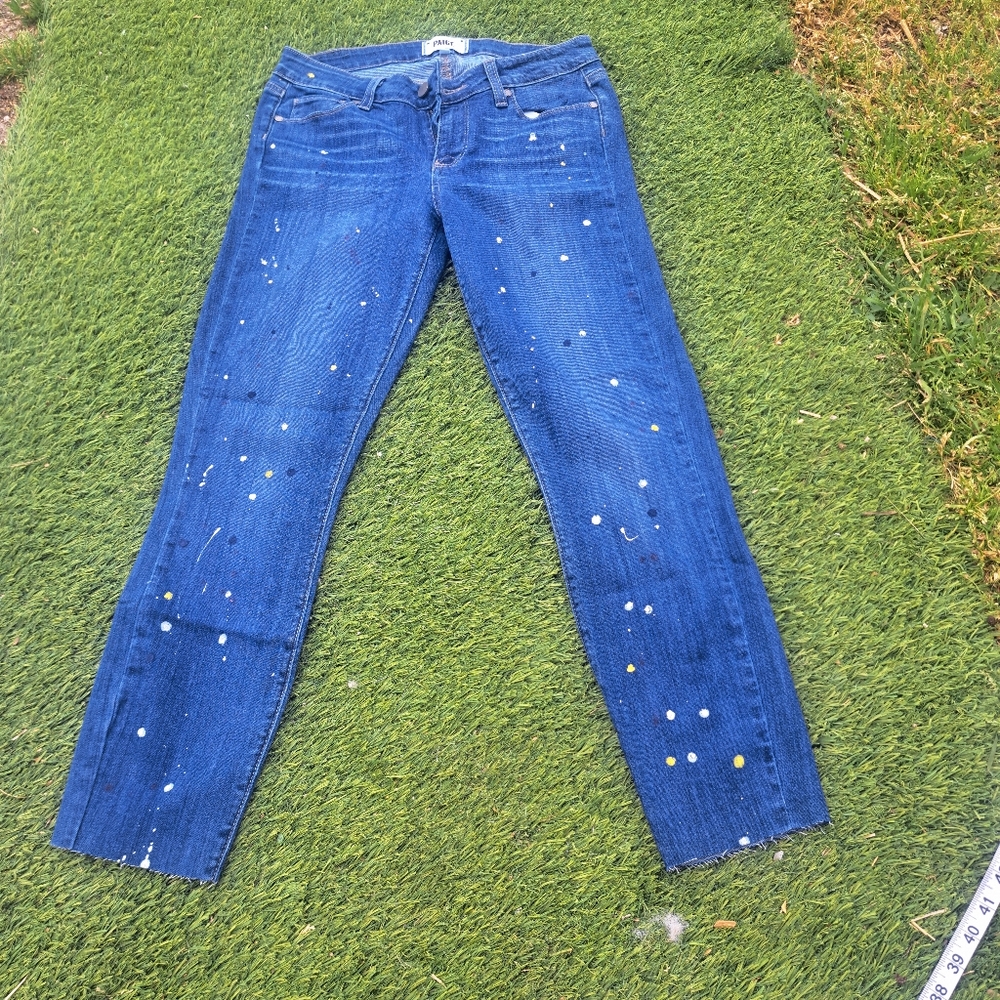 Paige  Blue Jeans Size 27 with Paint Splatters Verdugo Ankle
